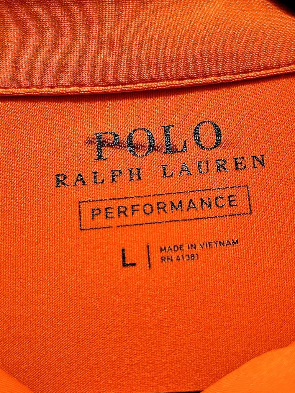 Polo Ralph Lauren Performance Polo Shirt L Orange Moisture Wicking Golf